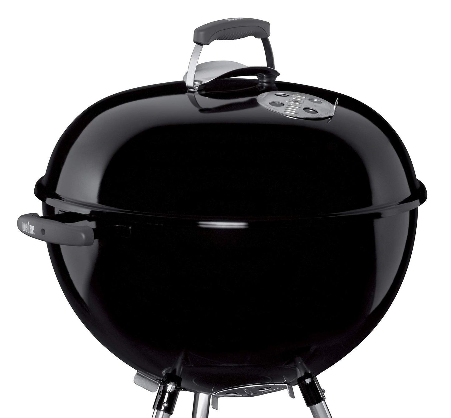 Weber Bar-B-Kettle Charcoal Barbecue/Porcelain-Enamelled Lid & Bowl, 57 cm Cooking Surface, Ash Collection Tray, Tripod Stand and Wheels, Black/Silver