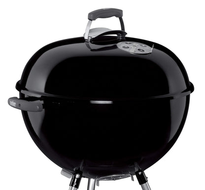Weber Bar-B-Kettle Charcoal Barbecue/Porcelain-Enamelled Lid & Bowl, 57 cm Cooking Surface, Ash Collection Tray, Tripod Stand and Wheels, Black/Silver