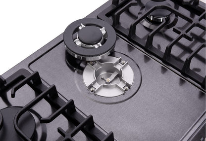 Deli-Kit 30 Inch LPG/NG Gas Cooktop Dual Fuel 5 Sealed Brass Burner Stainless Steel Hob 110V AC pulse Ignition Stainless Steel Gas Cooktops DK257-B01 Gas Hob