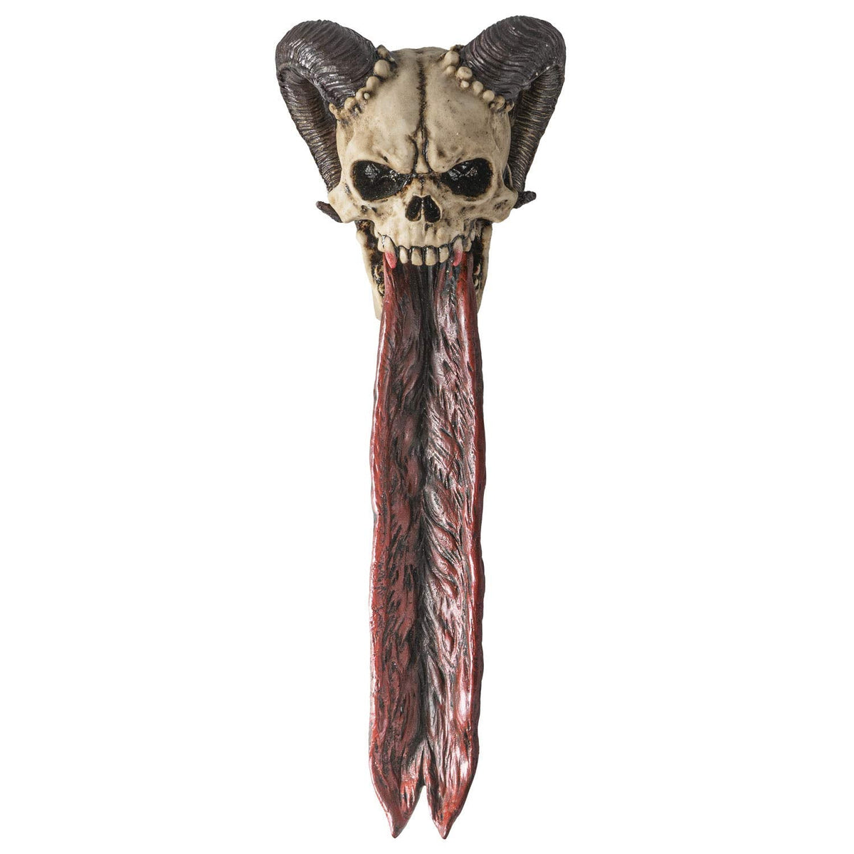 Pacific Giftware Demonic Ram Horned Skull Long Forked Tongue Stick Incense Burner Holder Gothic Halloween Decor