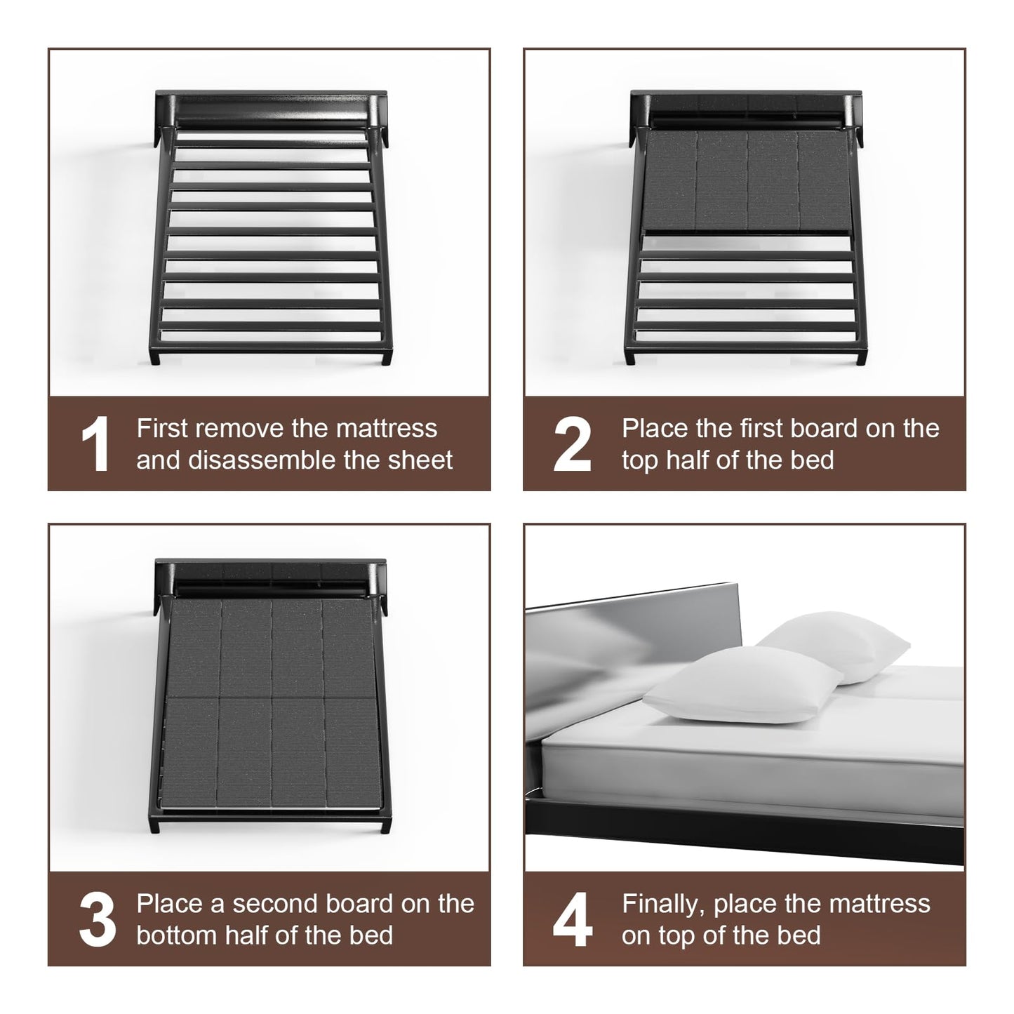 Breathable, Noise Minimizing, Moisture Resistant Bunkieboards,Low Profile Bed Support,Large Double Bed 10mm Bunkie Board, Full Size 38x75'' ﻿