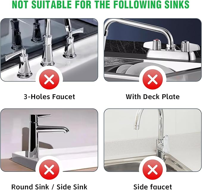 Kitchen Sink Splash Guard, Silicone Faucet Mat, Soap Dish Pad, Sponge Holder