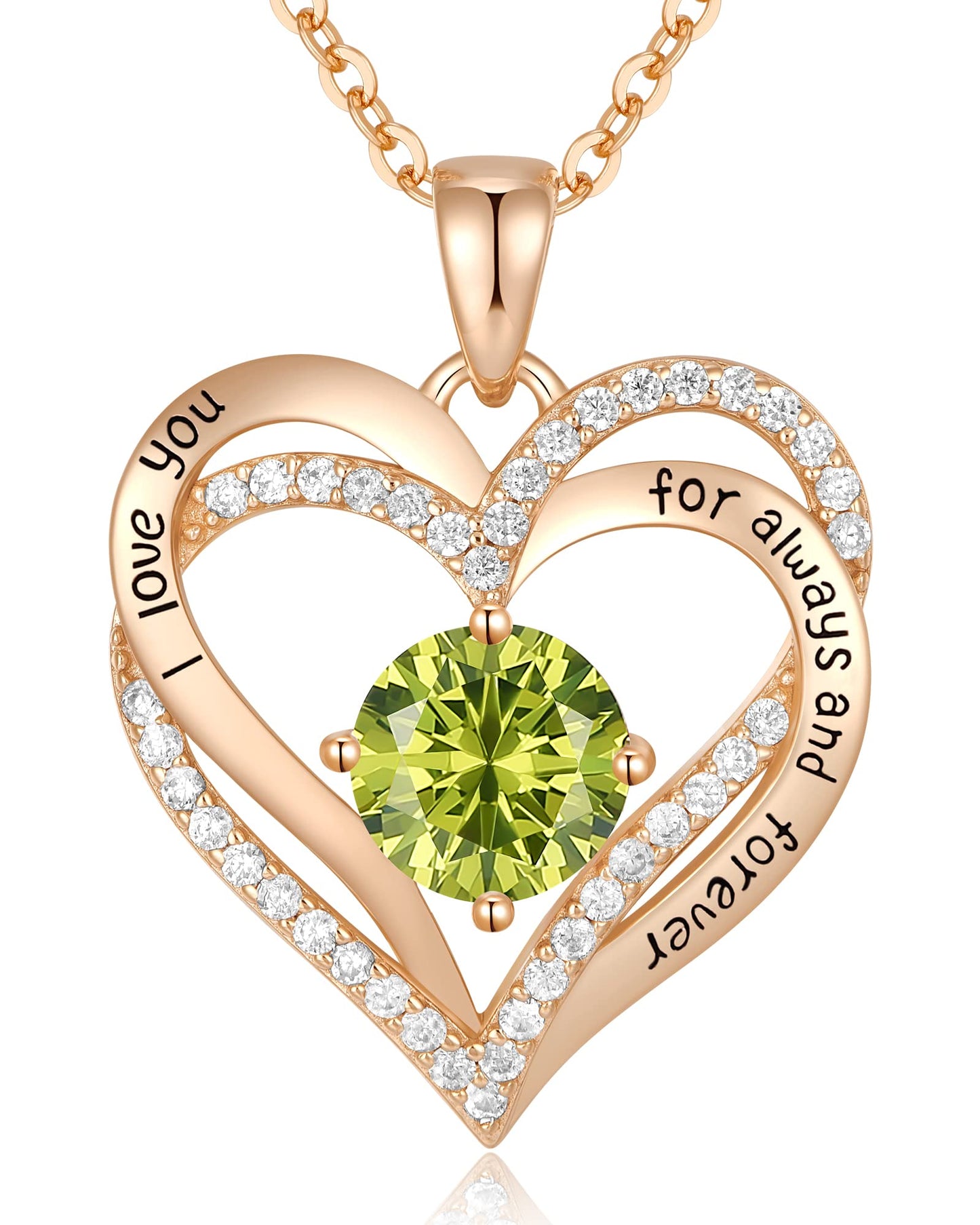 CDE Valentine's Day Gift Forever Love Heart Necklaces for Women, Wedding Anniversary, Birthday Mothers Christmas Day Gifts for Mom, Mother, Wife, S925 Silver Jewelry with Birthstone Pendant