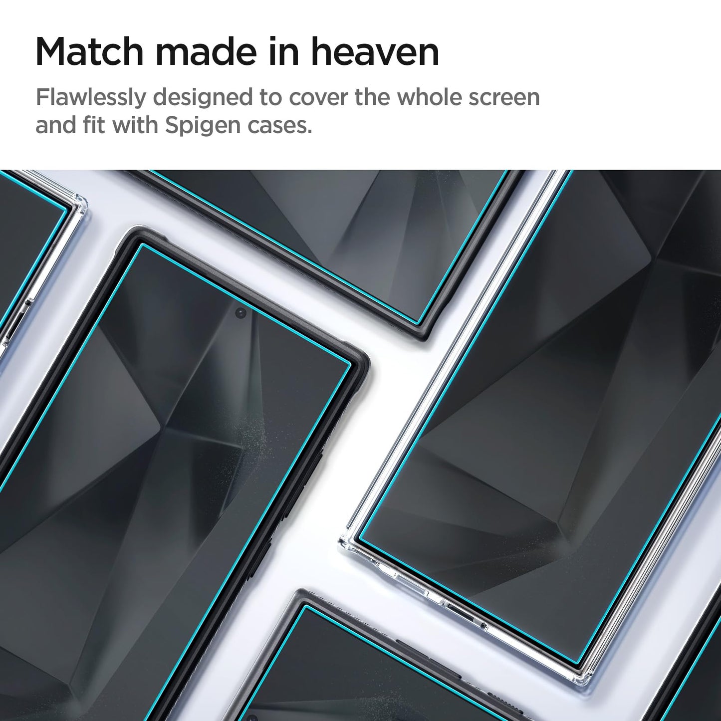 Spigen Tempered Glass Screen Protector [GlasTR EZ Fit] designed for Galaxy S25 Plus | Galaxy S24 Plus [Case Friendly] - 2 Pack