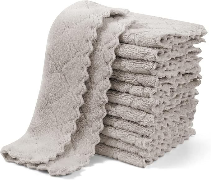 UMANI 12 Pack Kitchen Dish Cloths, Ultra Soft Absorbent Quick Drying Dish Towels