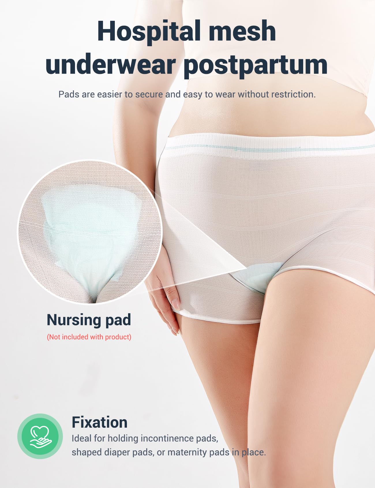 HANSILK Maternity Knickers 6 Pcs Disposable Postpartum Underwear Breathable & Stretchable Maternity Pants for Maternity/C-Section Recovery/Incontinence/Travel