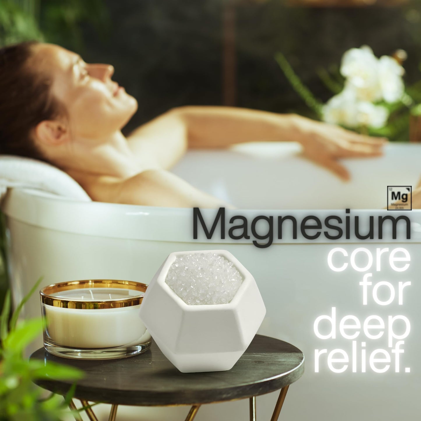 Magnesium & Epsom Salt Natural Mineral Bath Bombs | XL 180g | Skin Care & Muscle Relief Bath Soak Inspired by the World’s Healing Hot Springs | Dye & Fragrance Free | GeoBath (7 Pack)