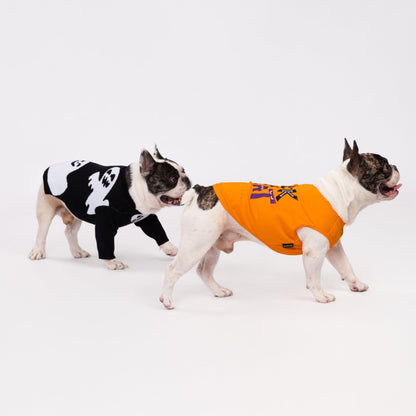Fitwarm Halloween Ghost Dog Sweater, Funny Costumes for Dogs, Pet Apparel, Black, White, Medium