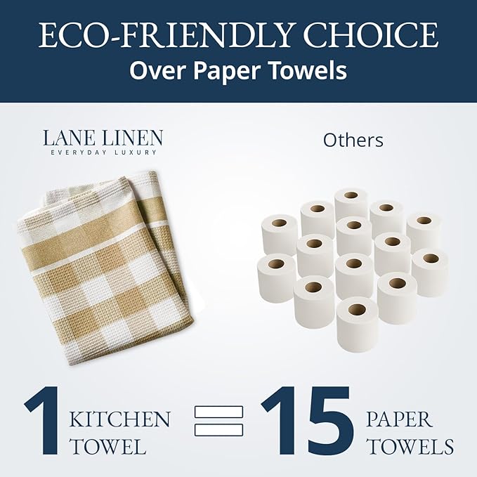 LANE LINEN Cotton Kitchen Towels Set, Quick-Drying, Premium Dish Towels