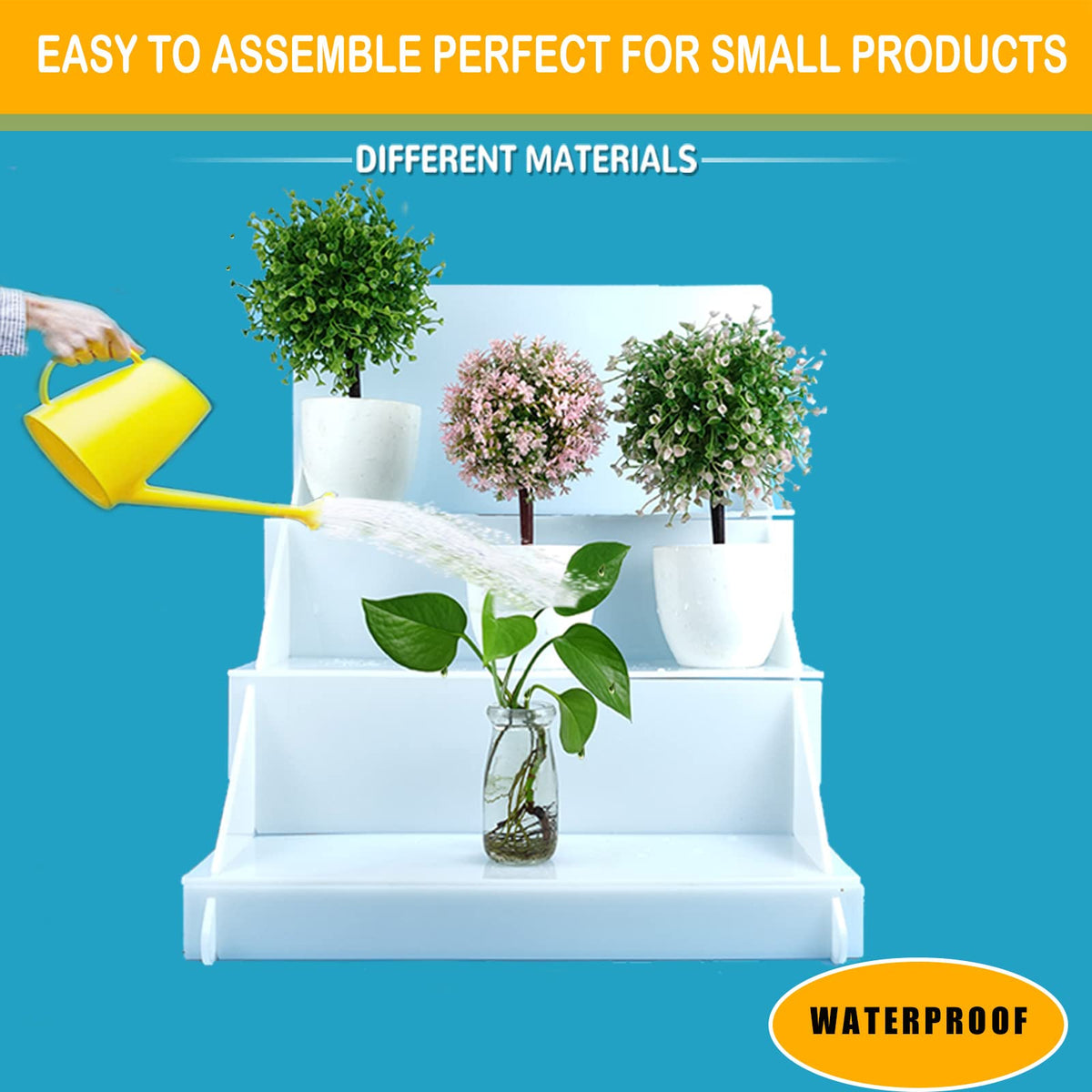 MgcSTEM 18.55''x16''x15'' Portable Product Display Stand - White Table for Craft Shows, Retail, Farmers Markets, Candy, and Vendors - Repeatable Assembly/Disassembly Shelf