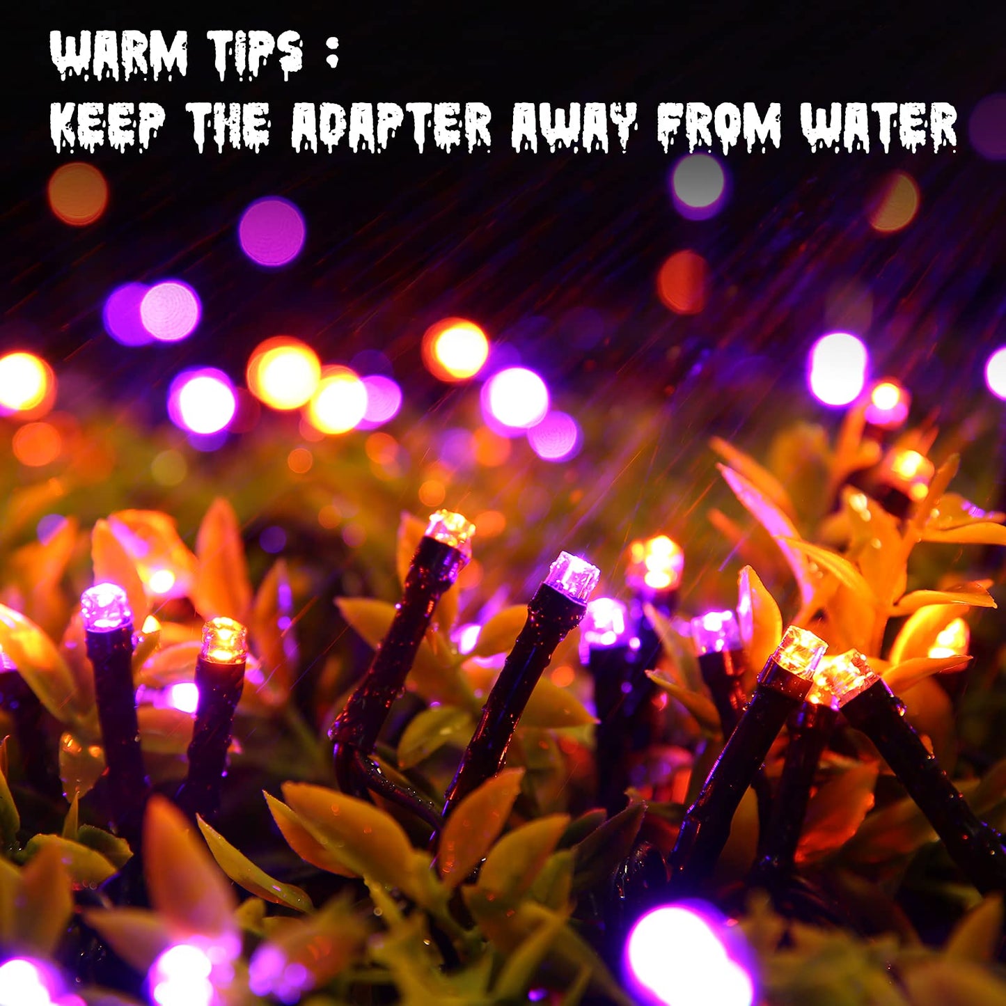 Orange and Purple Halloween Lights, 114ft 300 LED Connectable Halloween String Lights with 8 Modes, Waterproof Plug in Orange Purple Fairy Light for Party, Garden, Indoor Outdoor Spooky Decorations