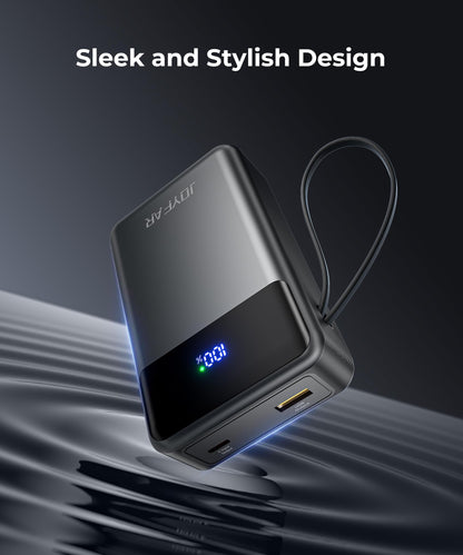 Portable-Charger-Power-Bank Travel Essentials Battery Pack USB C 30000mAh Built in Cable 22.5W Phone Fast Charging Powerbank Compatible with iPhone 16 15 14 13 12 11 iPad Samsung Google Xiaomi