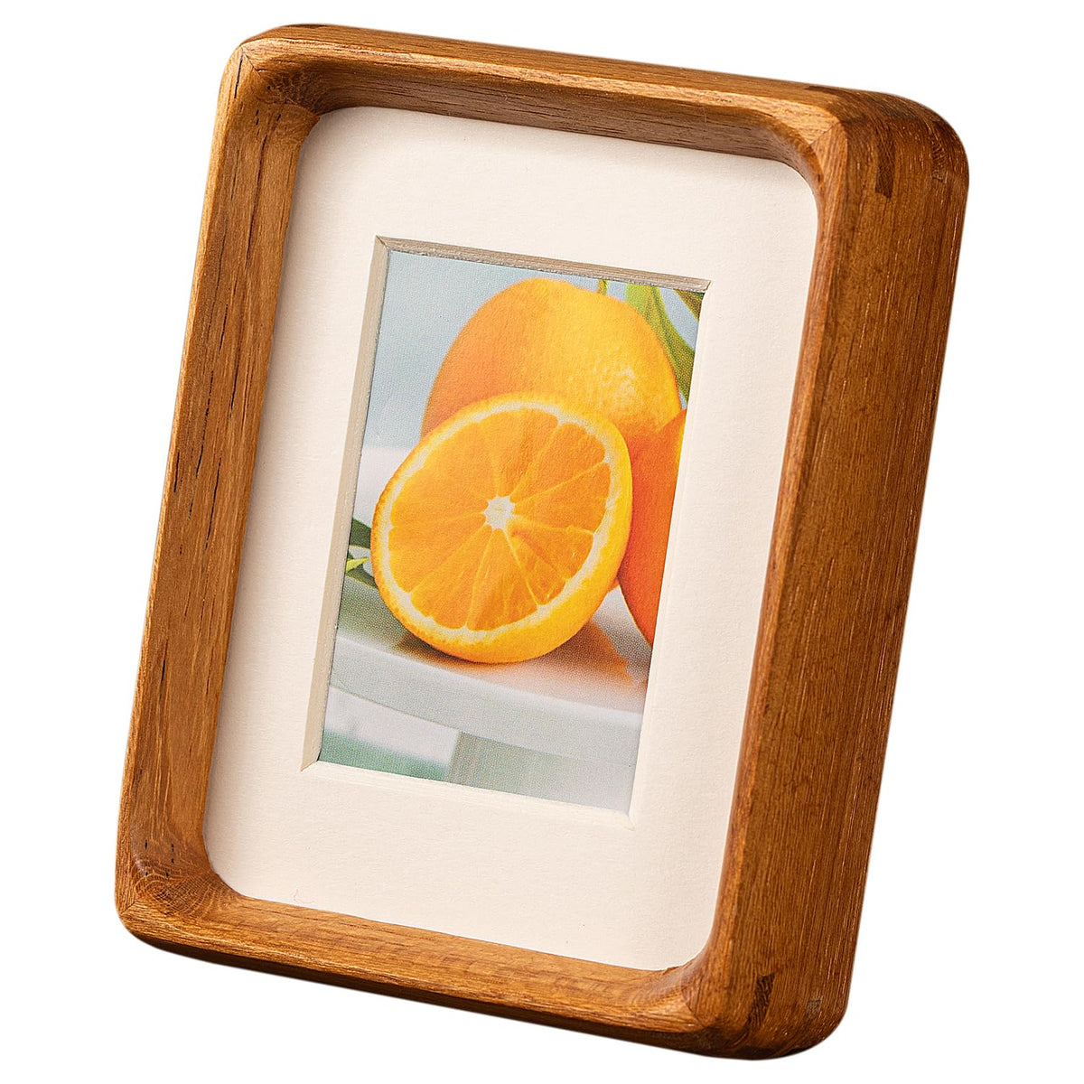 Youncewooder 4x6 Picture Frame with 3x4 Mat - Solid Teak Wood Farmhouse Frame, Wall & Tabletop Display for Wedding Photos & Home Décor (4x6,Teak)