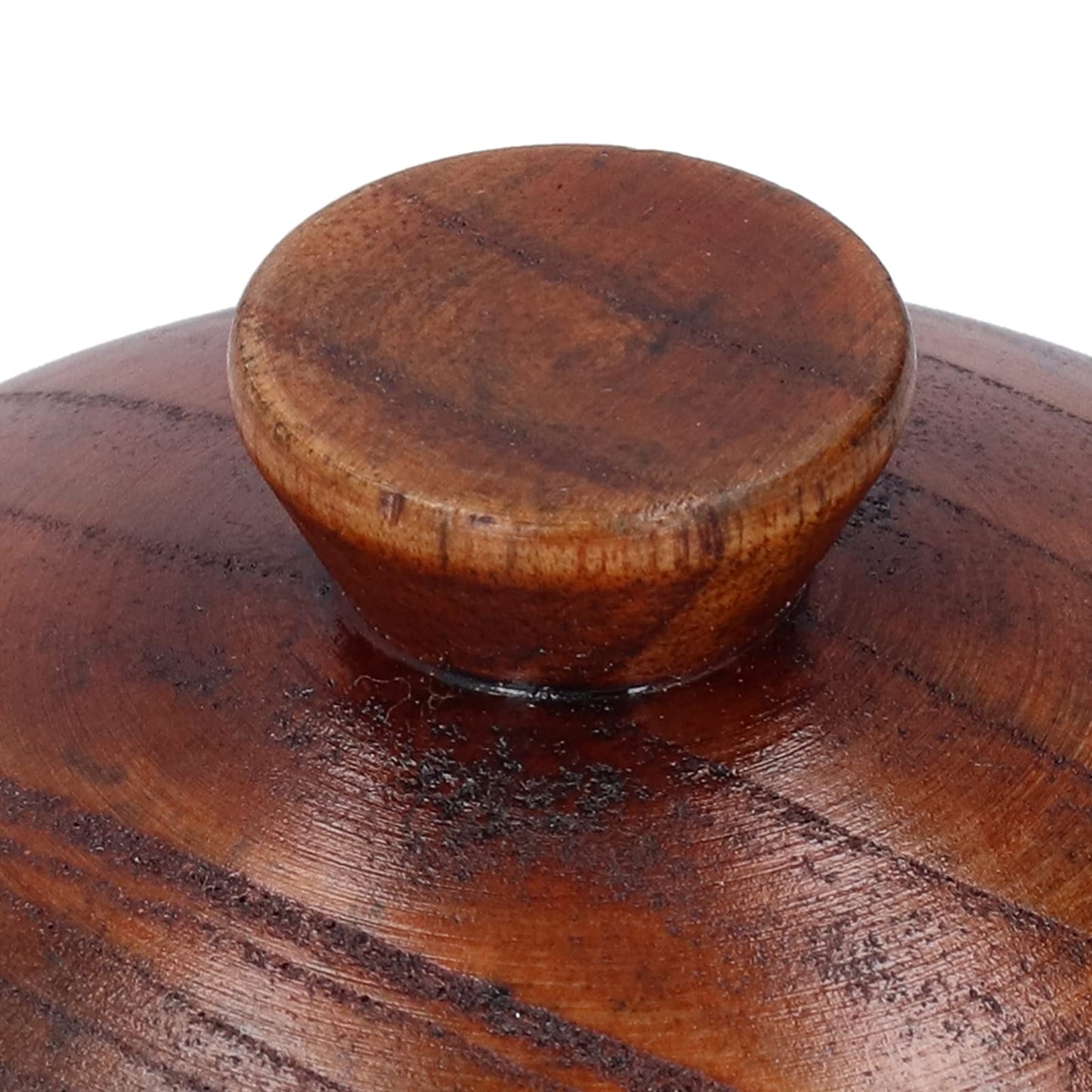 Tomotato Wood Spice Jar, Rustic Wooden Sugar Bowl with Lid and Spoon, Salt Cellar Pepper Condiment Pot Seasoning Jar Container Box for Home Kitchen Restaurant