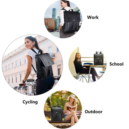 Estarer Womens Laptop Backpack 15.6“ Large PU Leather Rucksack Handbag for Work School