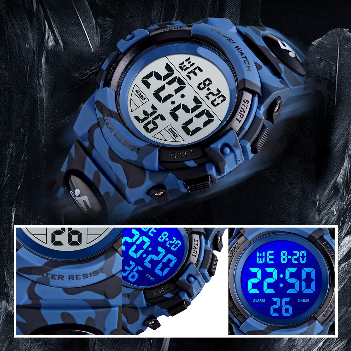 BEN NEVIS Kids Watches, Boys Digital Outdoor Sport Watch Multifunction Waterproof Digital Watch with LED Light Alarm and Calendar Date for 6-15 Year Old Boys Kids