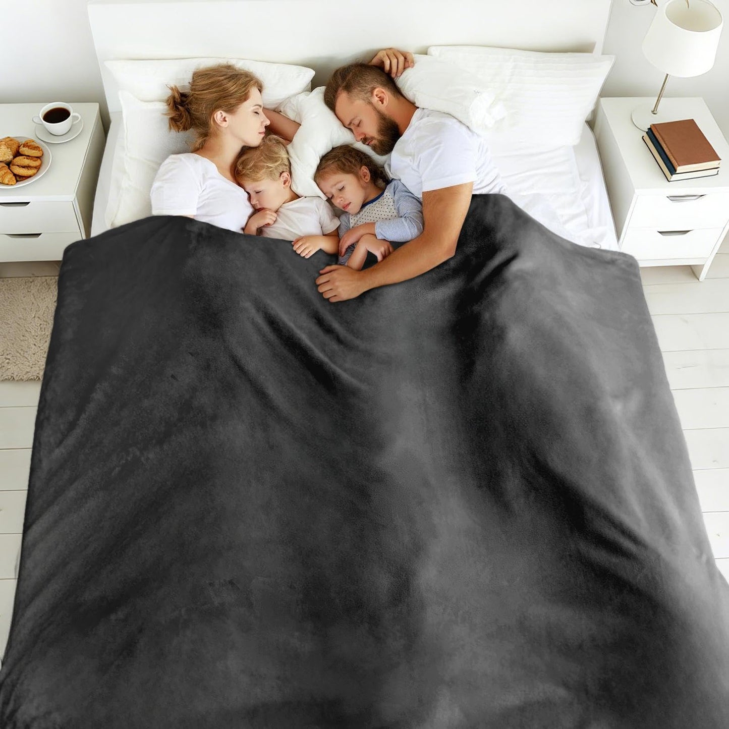Edenleaf Oversized Blanket 120x120 Inches, Giant Huge Companion for Bed, Sofa,Travel and Camping, Extra Large Big Soft Blanket Fits the Whole Family and Outdoors, Dark Grey 10'x10'