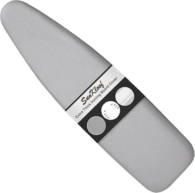 Ironing Board Cover and Pad 15"x54" Extra Thick Natural Cotton, Scorch and