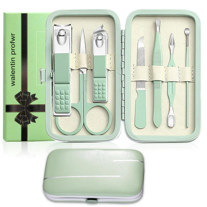 Manicure Set Nail Clipper Set Men Women Nail Clippers Toenail Fingernail Cutters Personal Care Tools Manicure Pedicure Tools with Travel Case Grooming Kit Present for Men Women Family Friends
