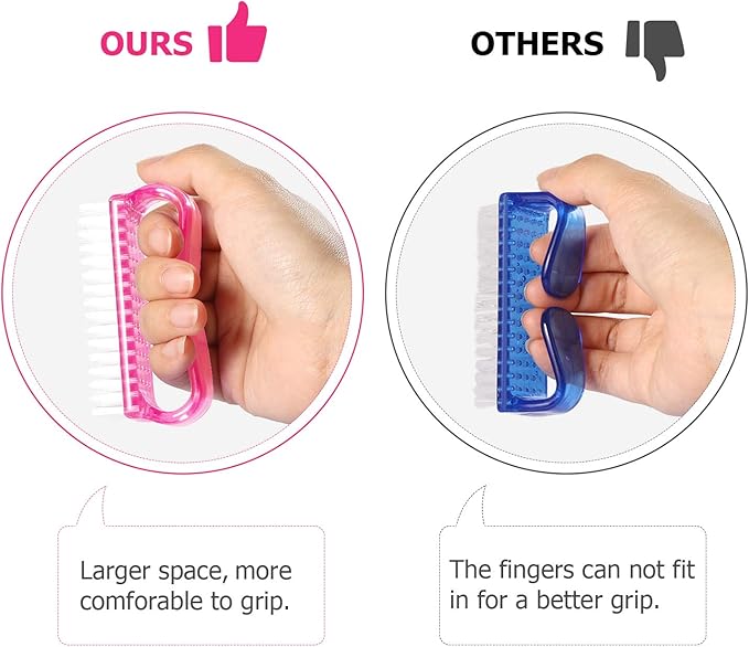 Handle Grip Nail Brush, Hand Fingernail Brush Cleaner Scrubbing Kit Pedicure