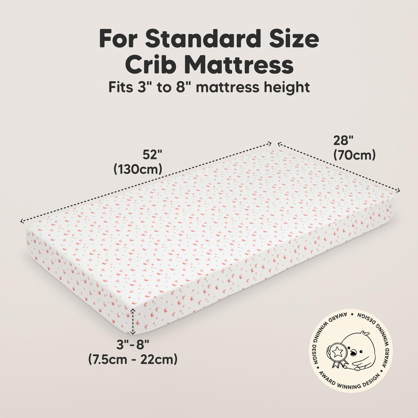 KeaBabies 2-Pack Organic Cotton Crib Sheets for Boys, Girls - 52x28 Fitted Crib Mattress Sheet Neutral, Breathable Cover for Baby Bed Set, Toddler Mattress, Soft & Cute Prints (Butterflies)