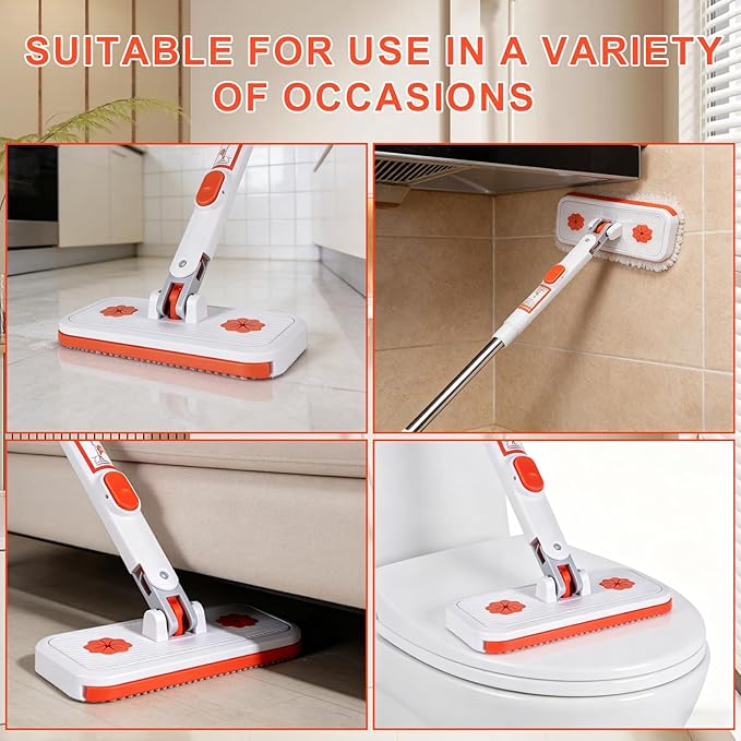 Snap Grip Mini Mop Set, Lazy Mop Automatic Gripping, Convenient Cloth Changing