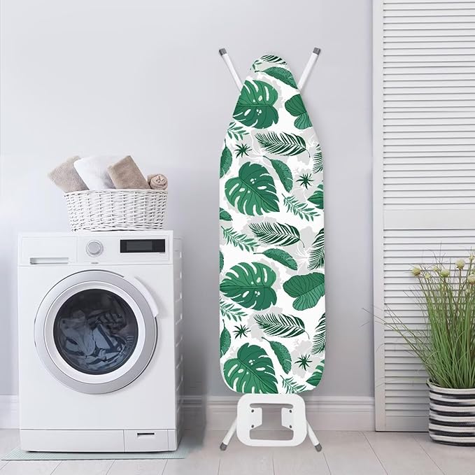 Green Leaves Ironing Board Covers Durable Stain Resistant Hook and Loop