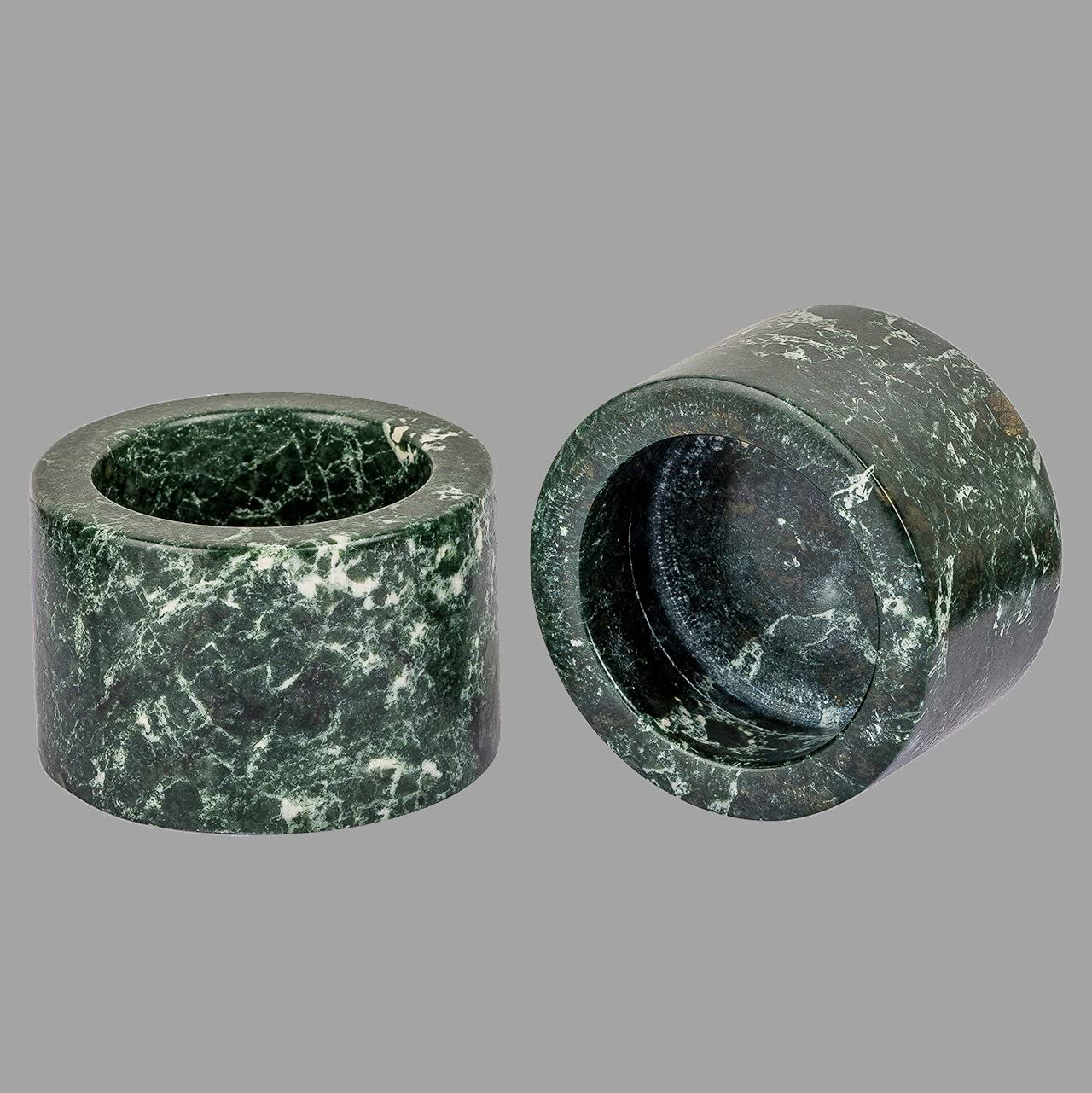 NikkisPride Indian Lighting Decoration Unique Marble Tea Light Candle Holder, Natural Green Candlesticks Holders Set of 2 Best Easter Gifts for Adults