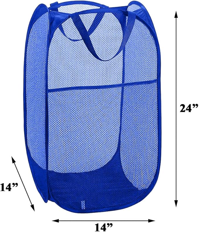 Mesh Laundry Hamper, Pop Up Laundry Basket, Collapsible Clothes Storage Bin