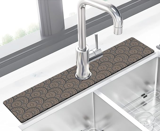 Kitchen Sink Splash Guard Faucet Mat Super Absorbent Fast Drying Mat Sink