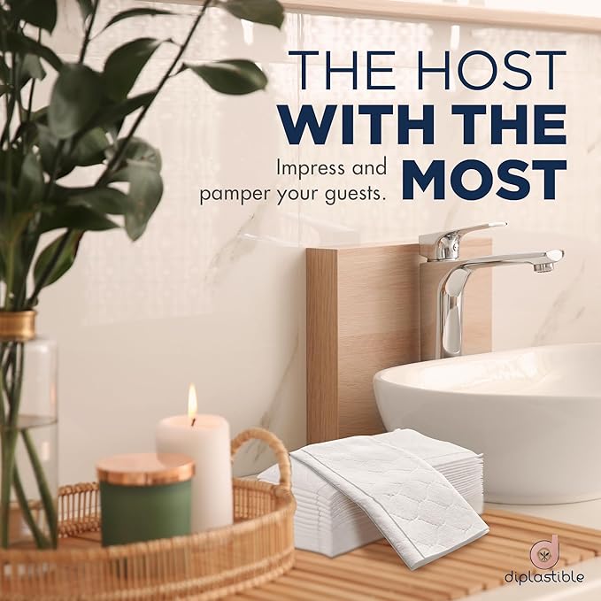 100 Count White Luxury Linen-Feel Paper Towels, Soft And Absorbent Cloth-Like