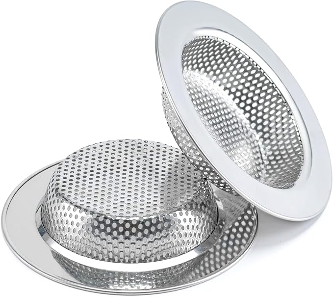 2 Packs Sink Strainer for Most Kitchen Sink Drain Basket, Upgraded Double-Layer