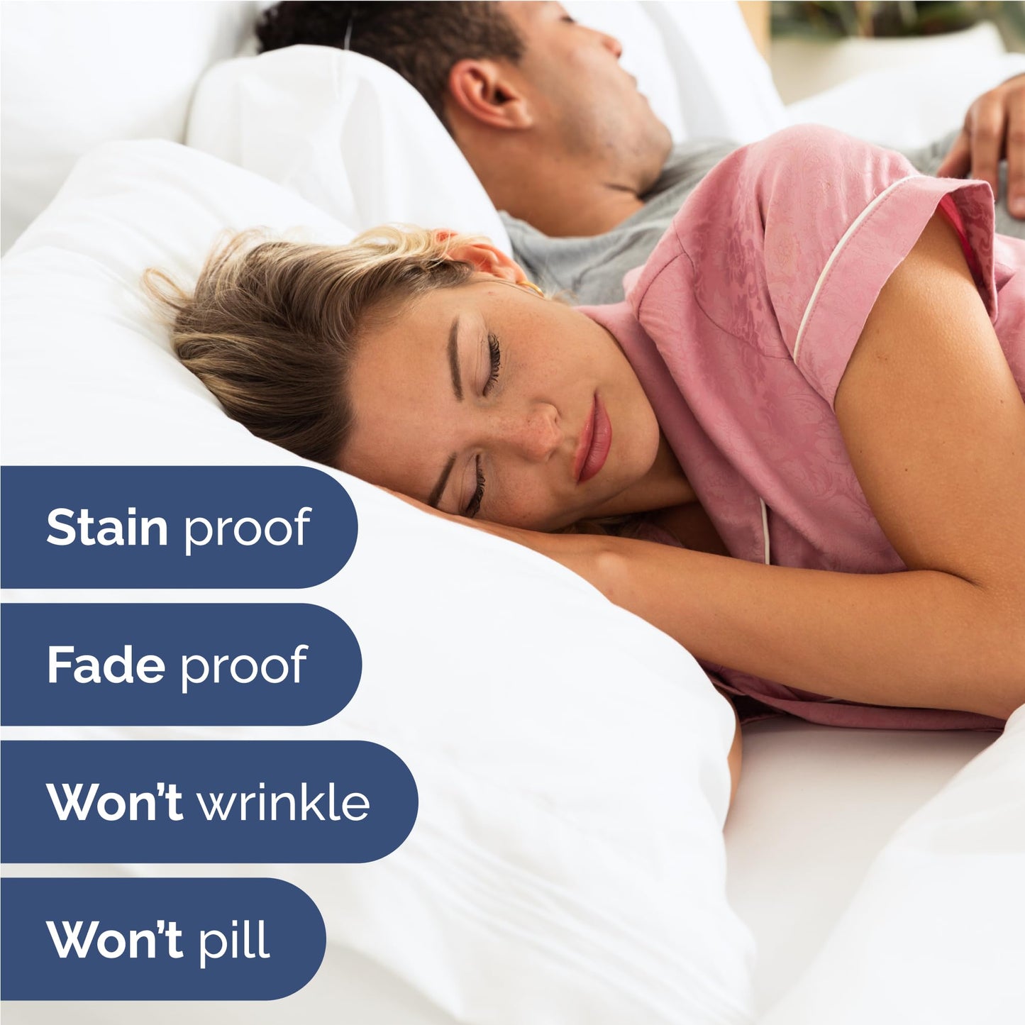 Full Size 4 Piece Sheet Set - Comfy Breathable & Cooling Sheets - Hotel Luxury Bed Sheets for Women & Men - Deep Pockets, Easy-Fit, Extra Soft and Wrinkle Free Sheets - White Oeko-Tex Bed Sheet Set