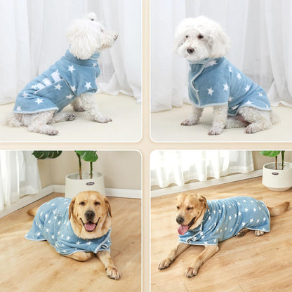 Zorela Dog Drying Coat, Super Soft Coral Velvet Dog Drying Towel Robe, Microfiber Dressing Gown Bathrobe Towel Robes for Drying Dogs After Bath, Swim, Beach, Pool