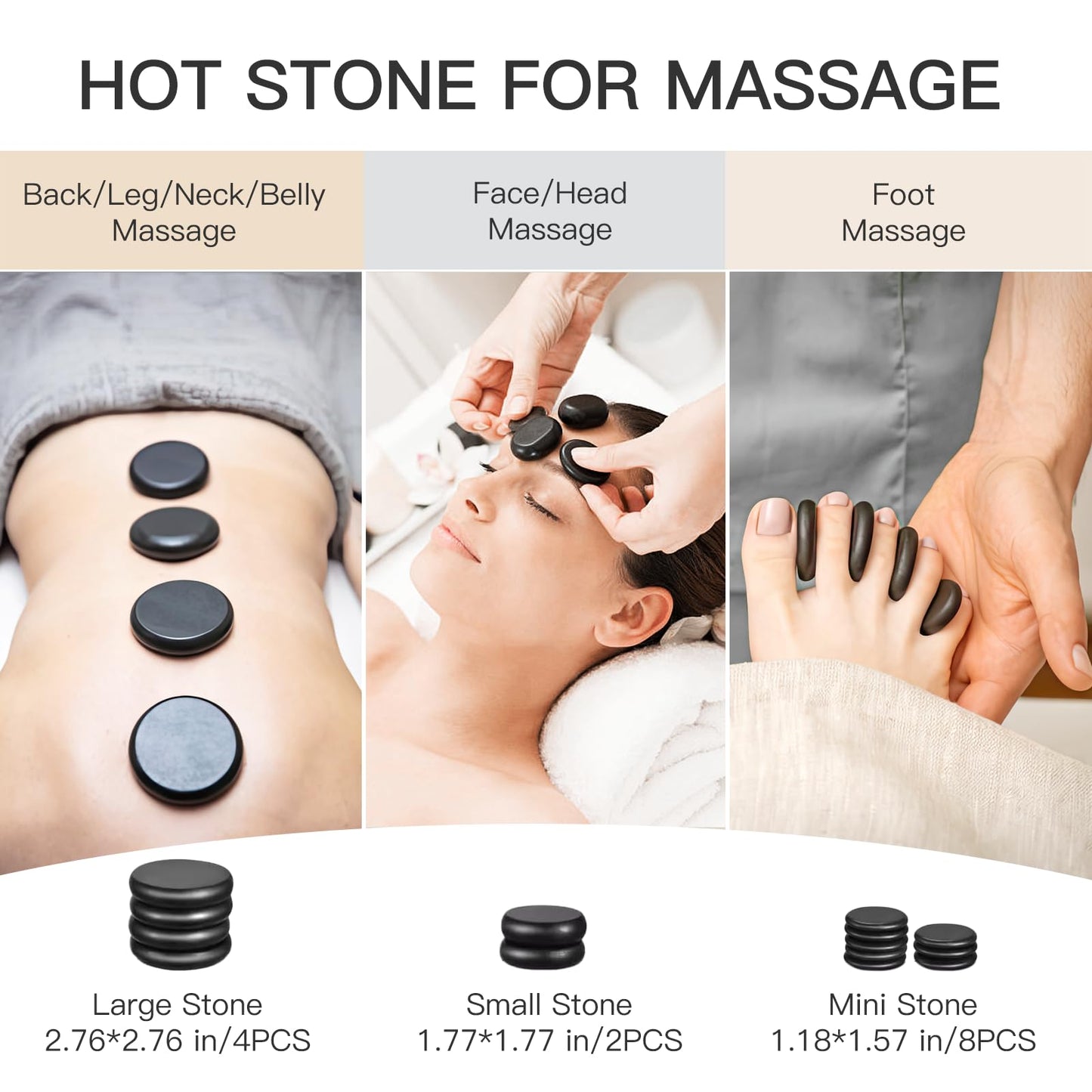 Goodtar Hot Stones Massage Warmer Kit, 14 PCS Hot Stones Massage Set and Heater Kit, Electric Rocks Basalt Stone Massager for Professional Therapy/Home SPA Use 110V (Small Size)