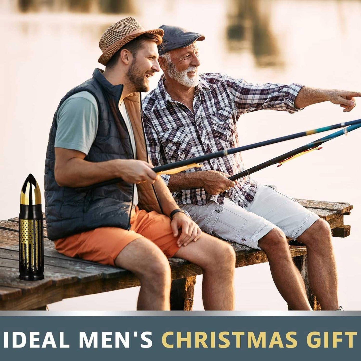 17oz Cool Tumbler Stainless Steel Gifts for Men Him Husband Dad - Unique Shaped Man Coffee Mug - Fishing Hunting Camping Christmas Birthday Gifts for Men - Stocking Stuffers White Elephant Gifts 2025