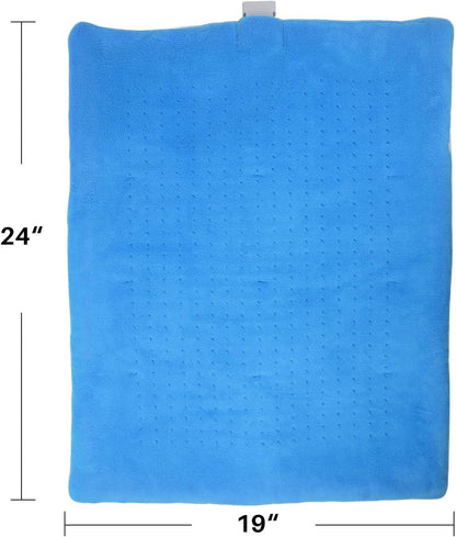 Weighted Heating Pad Fast-Heating Technology for Back/Waist/Abdomen/Shoulder/Neck Pain and Cramps Relief - Moist and Dry Heat Therapy with Auto-Off Hot Heated Pad by GOQOTOMO (19 * 24", Blue)