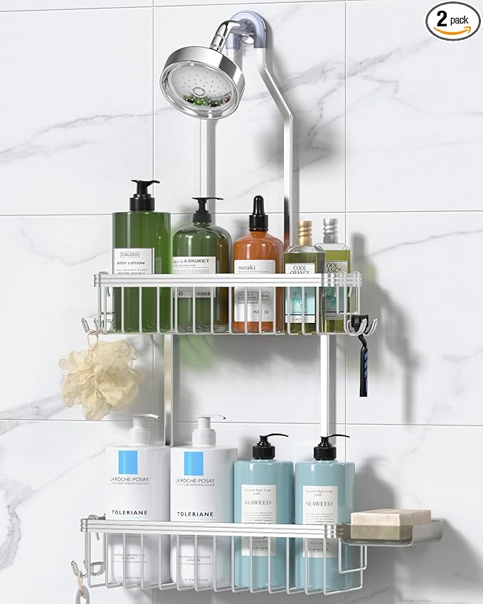 YASONIC Shower Caddy Hanging, Never Rust Shower Organizer Hanging, Aluminum