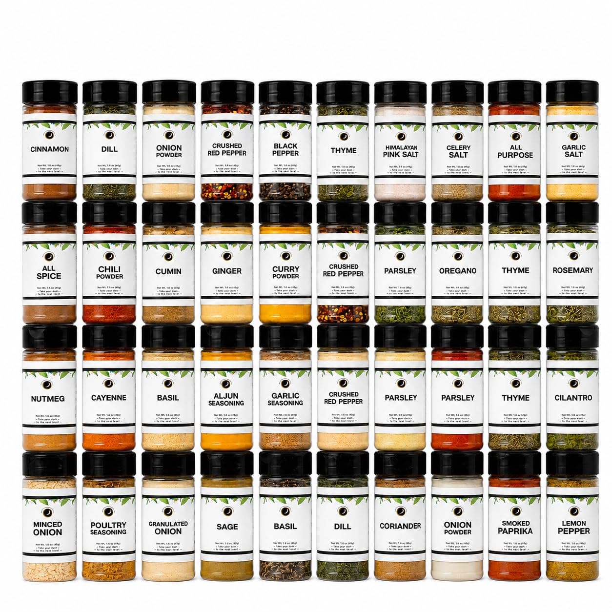 Ultimate Pantry Spice Set - 40 Piece Complete Spice & Herb Collection with Seasoned Salts - Kitchen Starter Kit - 8.75 lbs - Everything you Pantry Needs!