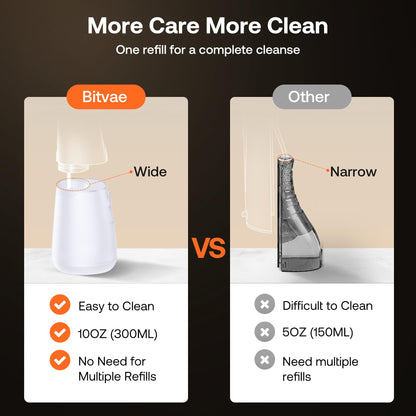Bitvae Water Dental Flosser for Teeth, Cordless Water Teeth Cleaner Picks, 3 Modes 5 Intensities, IPX7 Waterproof, Rechargeable Water Dental Picks for Cleaning - Black