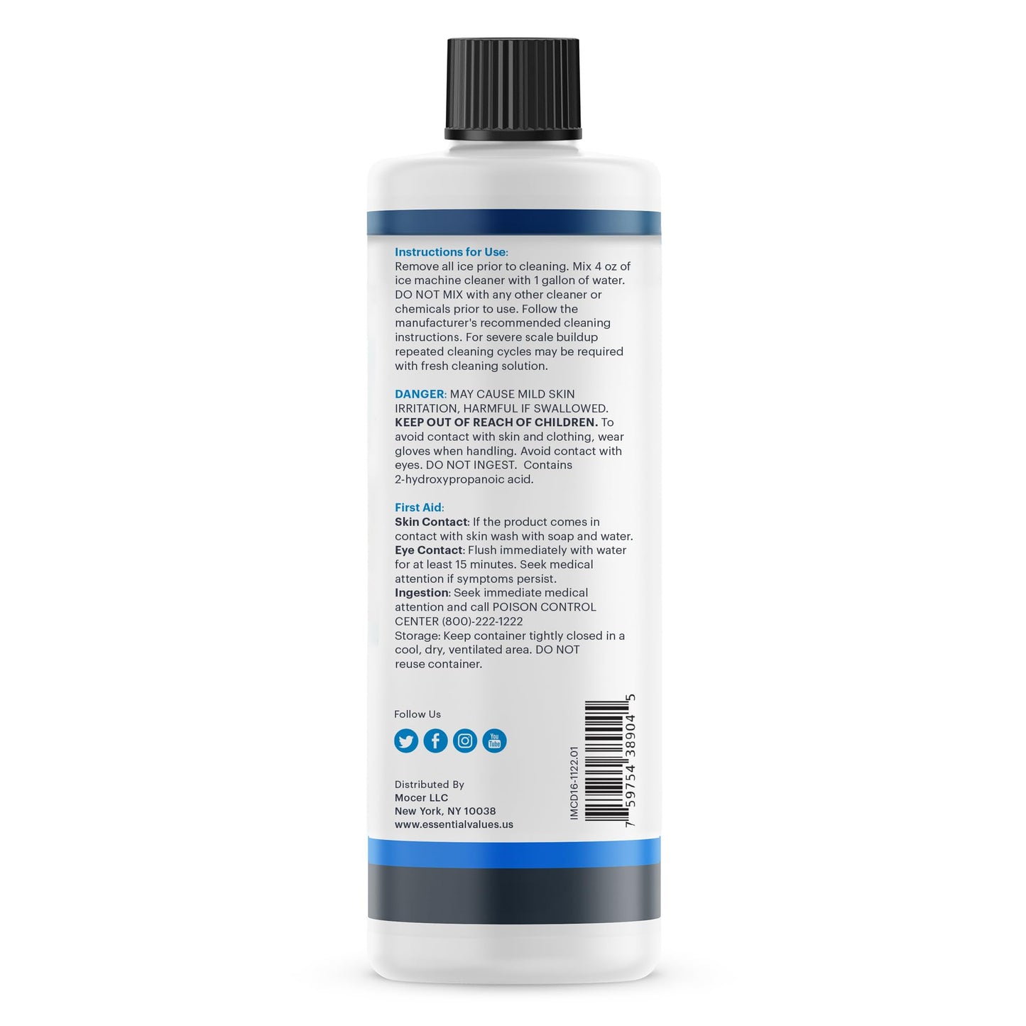 Ice Machine Cleaner 473ml, Nickel Safe Descaler | Ice Maker Machine Descaling Liquid Compatible with Whirlpool 4396808, Manitowac, Ice-O-Matic, Scotsman, Follett etc