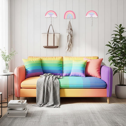 AceOrbit 3 Pcs Rainbow Wall Hooks Unicorn Wall Hangers Pink Nursery Coat Rack Rainbow Art Holder for Kids Bedroom Home Decoration