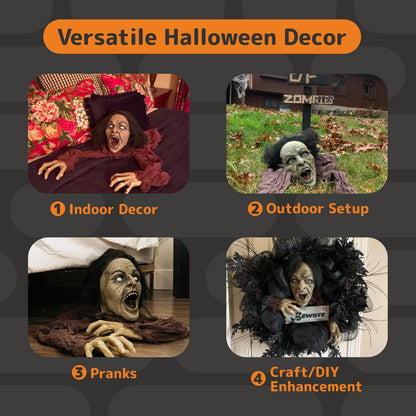 PREXTEX Crawling Zombie Halloween Decoration - Zombies Coming Out of Ground Prop - Creepy Outdoor Zombie Yard Decorations for Haunted Houses, Graveyards, and Halloween Parties - 6 x 5 x 7 Inches