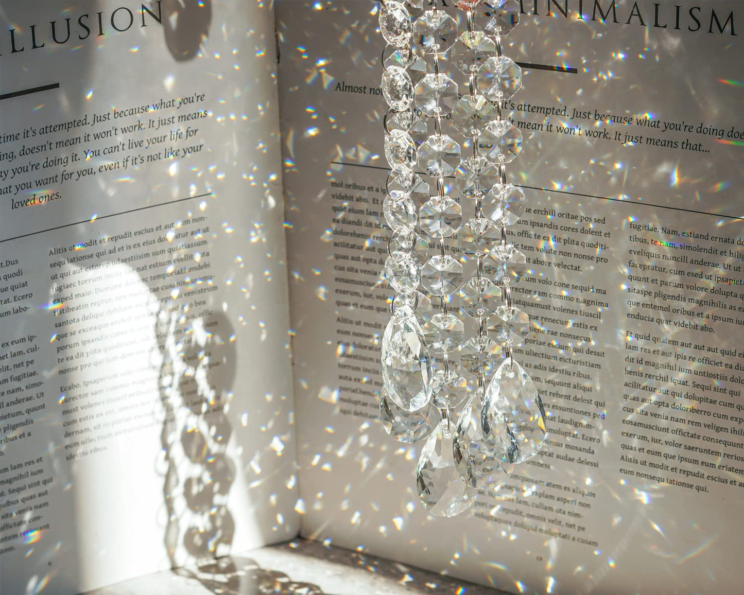 KANPURA 1ft 10pcs Teardrop Crystals Garland,Crystal Teardrop Chandelier Replacement,Hanging Glass Crystals for Chandelier, Christmas Tree, Wedding Decor(Clear)