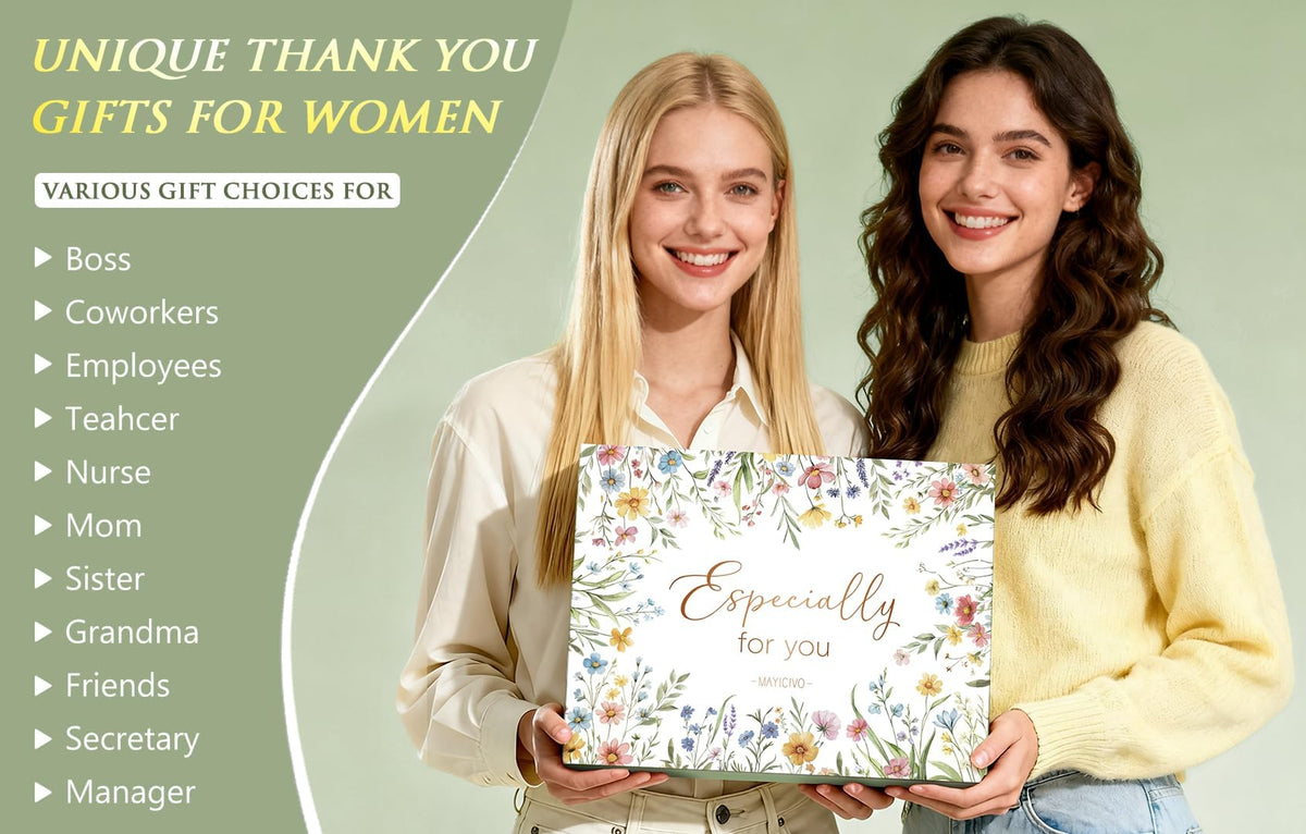 Thank You Gifts for Women, Administrative Professional Day Gifts, Employee Appreciation Office Gift for Coworkers Farewell Thank You Gift Basket for Boss Teacher Nurse Employees w/ Canvas Tote Bag