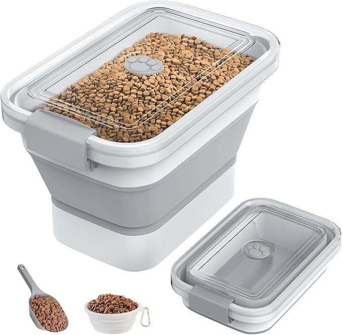 10-13 Lbs Dog Food Storage Container, Collapsible Dog Food Container