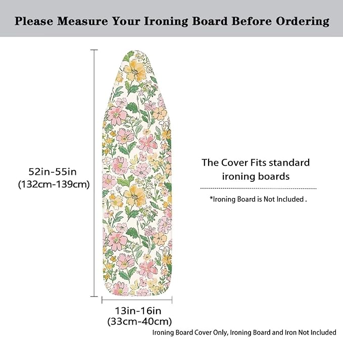 Painting Flower Ironing Board Cover Large Extra Wide Table Top Ironing Board