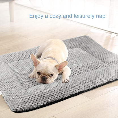 Onarway Dog Bed Mat Medium: Washable Fluffy Dog Bed Cushion for Cats Puppies - M 76x54cm Sherpa Dog Crate Mattress for Medium Pets Grey