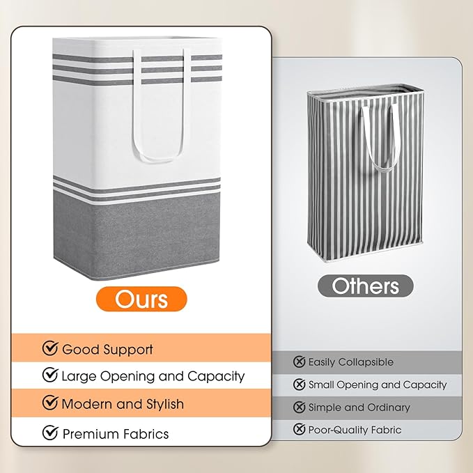 3 Pack Large Laundry Baskets, Laundry Hampers, Freestanding Waterproof