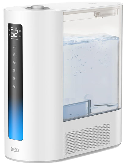 Dreo 6L Humidifiers for Bedroom, Smart Warm & Cool Mist for Large Room, 60Hr Quiet Runtime for Baby, Plant, Humidity Sensor, Indicator Light, 12H Timer, Google/Alexa, HM713S
